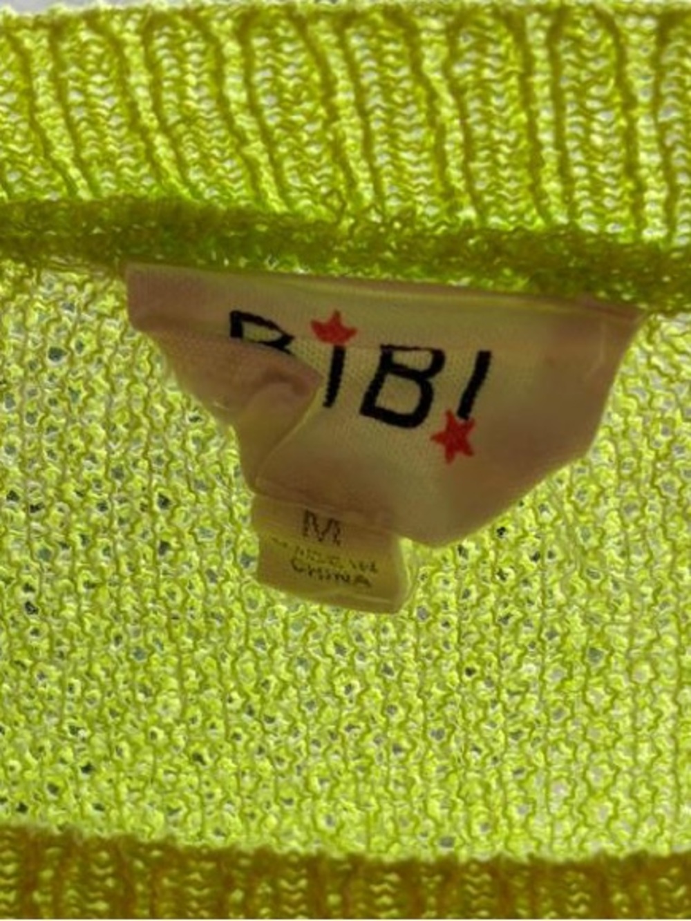 BiBi Lime Green Smiley Knit Crewneck Sweater - Picture 3 of 3